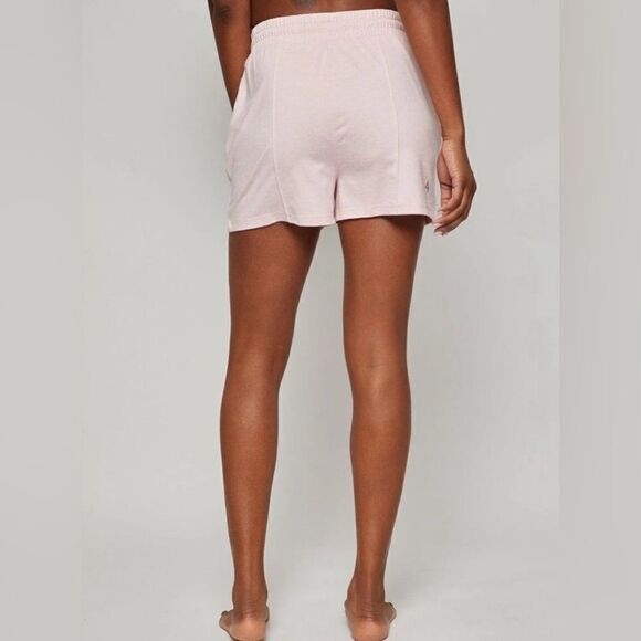 NWT FourLaps Women’s Stratus Shorts Knit Drawstring Heather Pink Athletic- Large - Picture 3 of 7